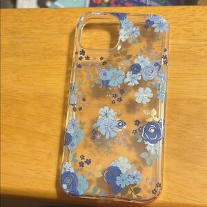 Blue and Gold Floral Phone Case for iPhone